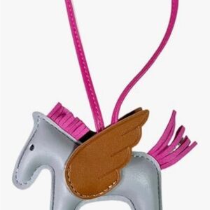 Gray and Pink Horse-Shaped Bag Charm